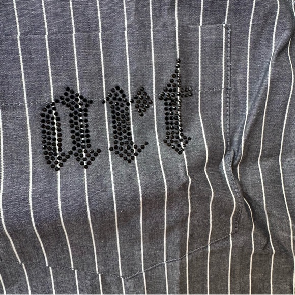 Zadig & Voltaire Taskiz Strass button up shirt embellished striped S - Picture 8 of 16
